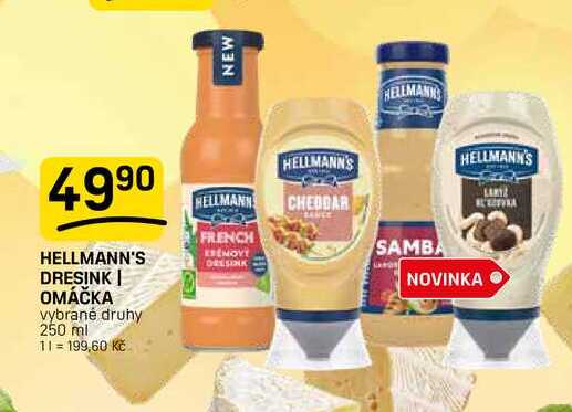 HELLMANN'S DRESINK OMÁČKA vybrané druhy 250 ml 