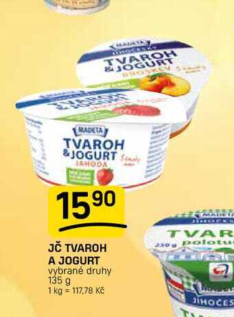 JČ TVAROH A JOGURT vybrané druhy 135 g