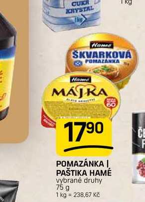 POMAZÁNKA | PAŠTIKA HAMÉ vybrané druhy 75 g 