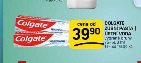 COLGATE ZUBNÍ PASTA | ÚSTNÍ VODA vybrané druhy 75-500 ml FLOP