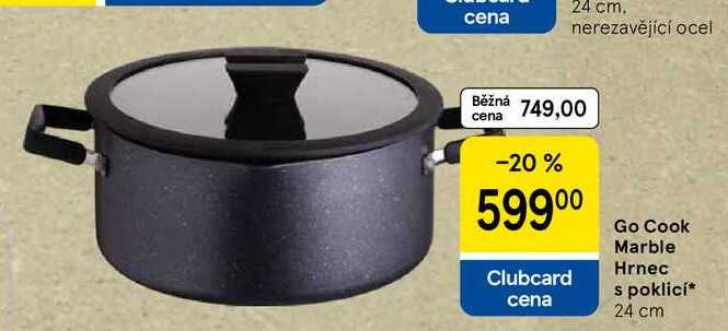Go Cook Marble Hrnec s poklicí, 24 cm