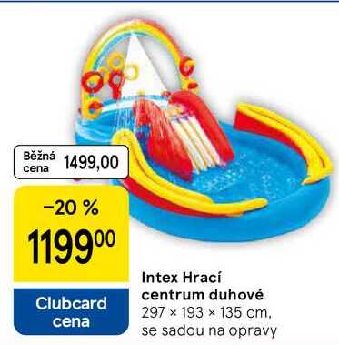 Intex Hrací centrum duhové, 297x193 x 135 cm. se sadou na opravy