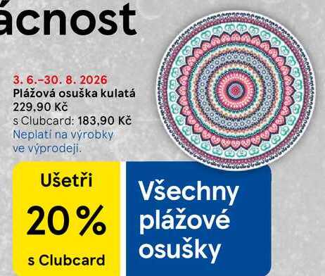 Plážová osuška kulatá Tesco