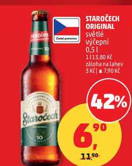 STAROČECH ORIGINAL světlé výčepní, 0,5 l