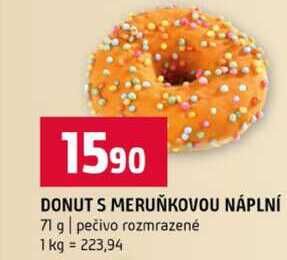 DONUTS MERUŇKOVOU NÁPLNÍ 71 g pečivo rozmrazené