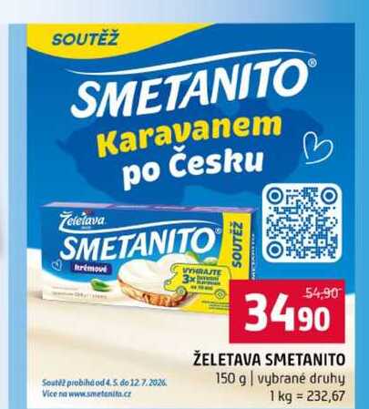 ŽELETAVA SMETANITO 150 g vybrané druhy