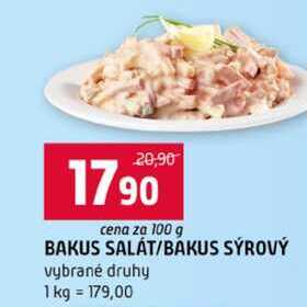 BAKUS SALÁT BAKUS SÝROVÝ vybrané druhy 100g