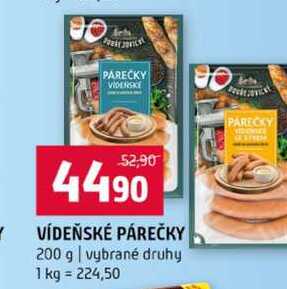 VÍDEŇSKÉ PÁREČKY 200 g vybrané druhy
