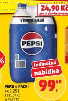 PEPSI 4 pack, 4 x 2,25 l