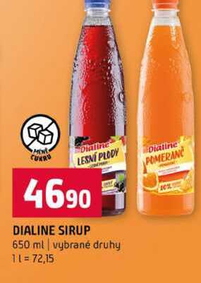 DIALINE SIRUP 650 ml vybrané druhy