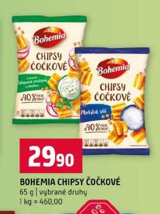 BOHEMIA CHIPSY ČOČKOVÉ 65 g vybrané druhy