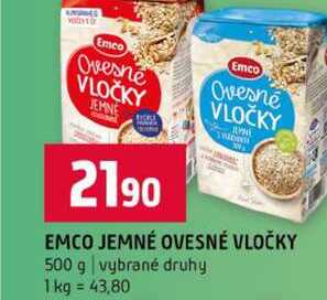 EMCO JEMNÉ OVESNÉ VLOČKY 500 g vybrané druhy