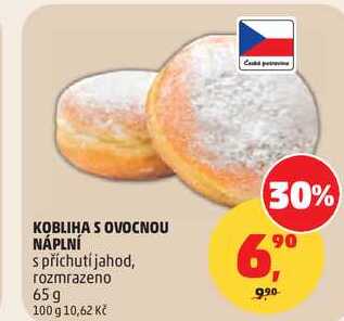 KOBLIHA S OVOCNOU NÁPLNÍ s příchutí jahod, 65 g