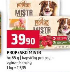 PROPESKO MISTR 4x 85 g kapsičky pro psy vybrané druhy