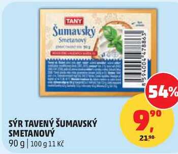 SÝR TAVENÝ ŠUMAVSKÝ SMETANOVÝ, 90 g