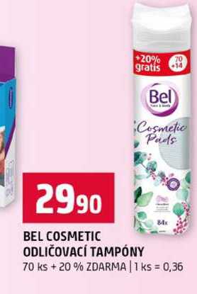 BEL COSMETIC ODLIČOVACÍ TAMPÓNY 70 ks +20% Terno