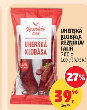 UHERSKÁ KLOBÁSA ŘEZNÍKŮV TALÍŘ, 200 g