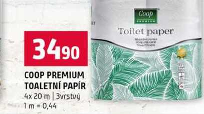 COOP PREMIUM TOALETNÍ PAPÍR 4x 20 m 3vrstvý Terno