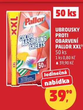 UBROUSKY PROTI OBARVENÍ PALLOR XXL, 50 ks Penny Market