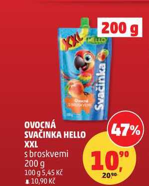 OVOCNÁ SVAČINKA HELLO XXL s broskvemi, 200 g