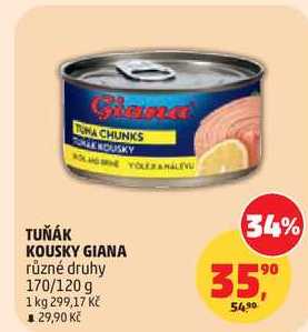 TUŇÁK KOUSKY GIANA různé druhy, 170/120 g