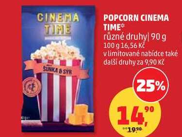 POPCORN CINEMA TIME různé druhy, 90 g 