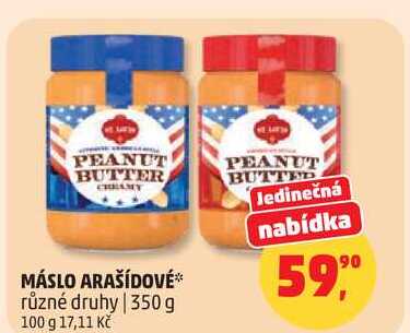 MÁSLO ARAŠÍDOVÉ různé druhy, 350 g