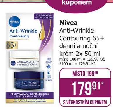 Nivea Anti-Wrinkle Contouring 65+ denní a noční krém 2x 50 ml Teta drogerie