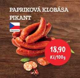 PAPRIKOVÁ KLOBÁSA PIKANT 100g