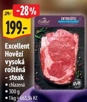 Excellent Hovězí vysoká roštěná - steak, 300 g