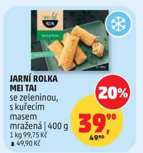 JARNÍ ROLKA MEI TAI se zeleninou, s kuřecím masem mražená, 400 g 