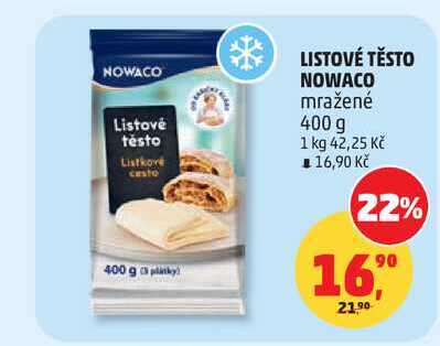 LISTOVÉ TĚSTO NOWACO mražené, 400 g