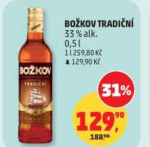 BOŽKOV TRADIČNÍ 33% alk., 0,5 l