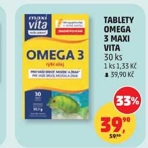 TABLETY OMEGA 3 MAXI VITA, 30 ks Penny Market