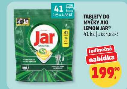 TABLETY DO MYČKY AIO LEMON JAR, 41 ks