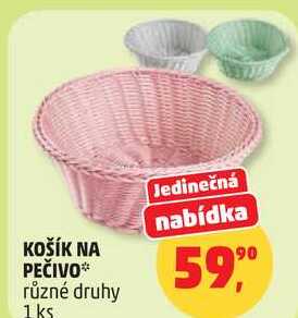 KOŠÍK NA PEČIVO různé druhy, 1ks