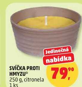 SVÍČKA PROTI HMYZU, 250 g, citronela, 1 ks