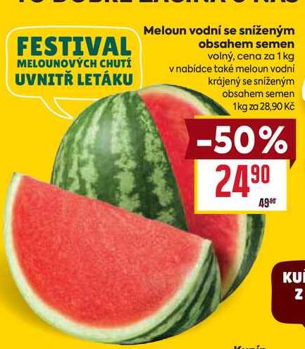 Meloun vodní se sníženým obsahem semen volný, cena za 1 kg 