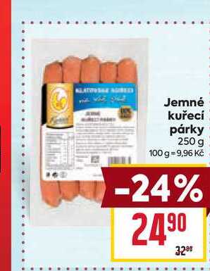 Jemné kuřecí párky 250 g