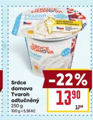 Srdce domova Tvaroh odtučněný 250 g