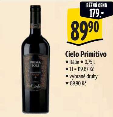 Cielo Primitivo, 0,75 l
