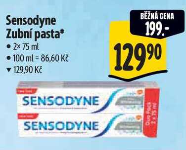 Sensodyne Zubní pasta, 2x 75 ml Albert