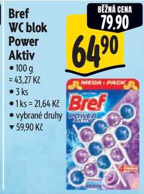 Bref WC blok Power Aktiv 3 ks, 100 g Albert