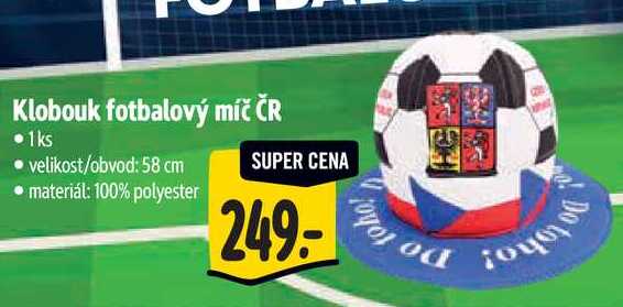 Klobouk fotbalový míč ČR