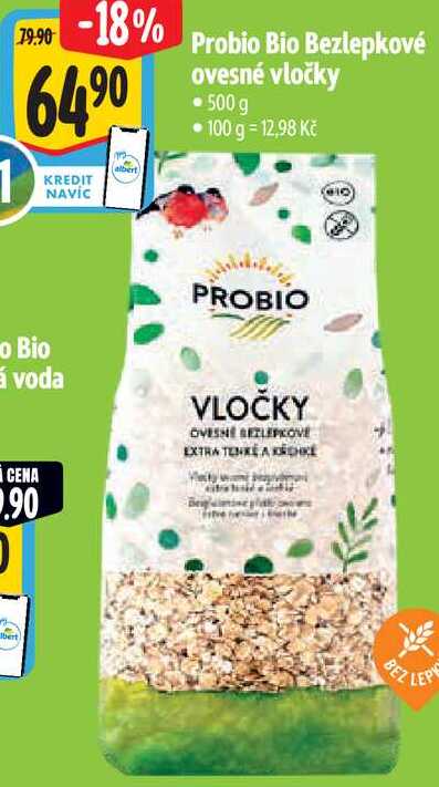 Probio Bio Bezlepkové ovesné vločky, 500 g