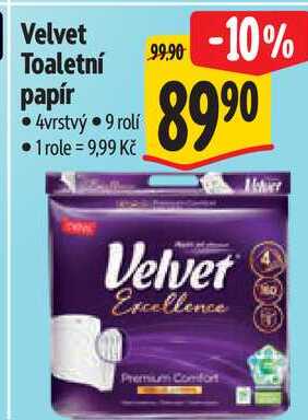 Velvet Toaletní papír, 9 rolí Albert