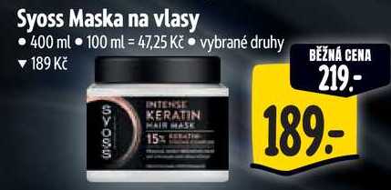 Syoss Maska na vlasy, 400 ml Albert