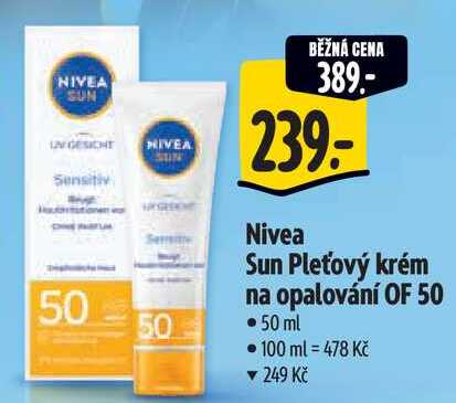 Nivea Sun Pleťový krém na opalování OF 50, 50 ml Albert