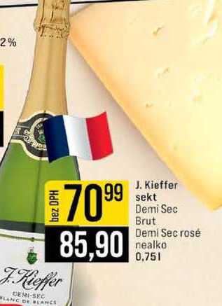 J. Kieffer sekt Demi Sec Brut Demi Sec rosé nealko 0,75l 