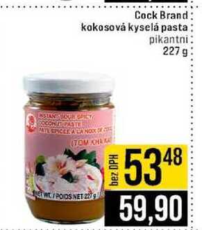 Cock Brand kokosová kyselá pasta pikantni 227 g